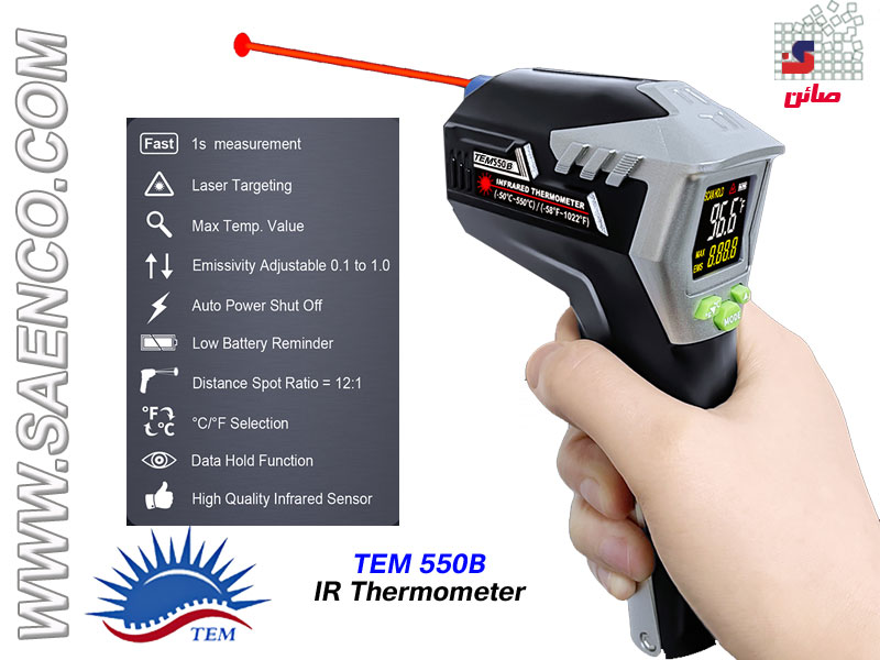 TEM550B ترمومتر لیزری تفنگی 550 درجه